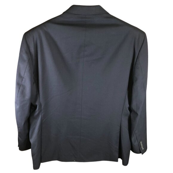 Pronto Uomo Mens Blazer Jacket 48R 100% Wool Double Button Formal Workwear Blue - Picture 2 of 16